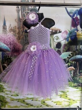Handmade Lavender Sparkly Tulle Tutu Dress